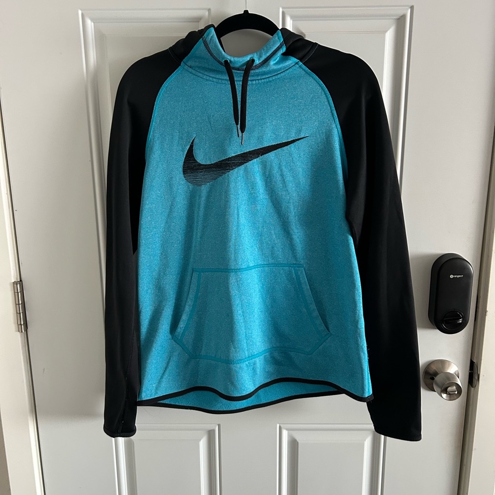 Nike Blue and Black Pullover Hoodie